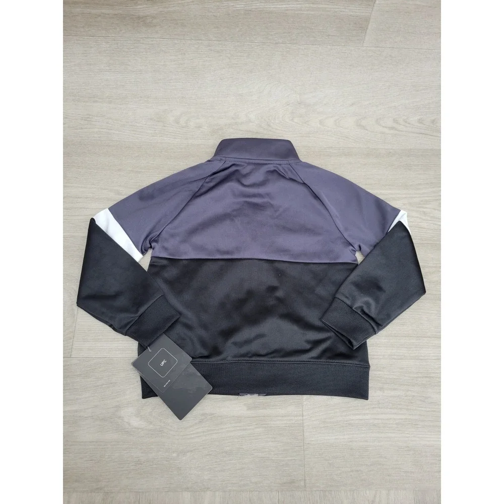 NWT Nike Track Jacket Baby Toddler 24M Black Gray White Full Zip Top Only